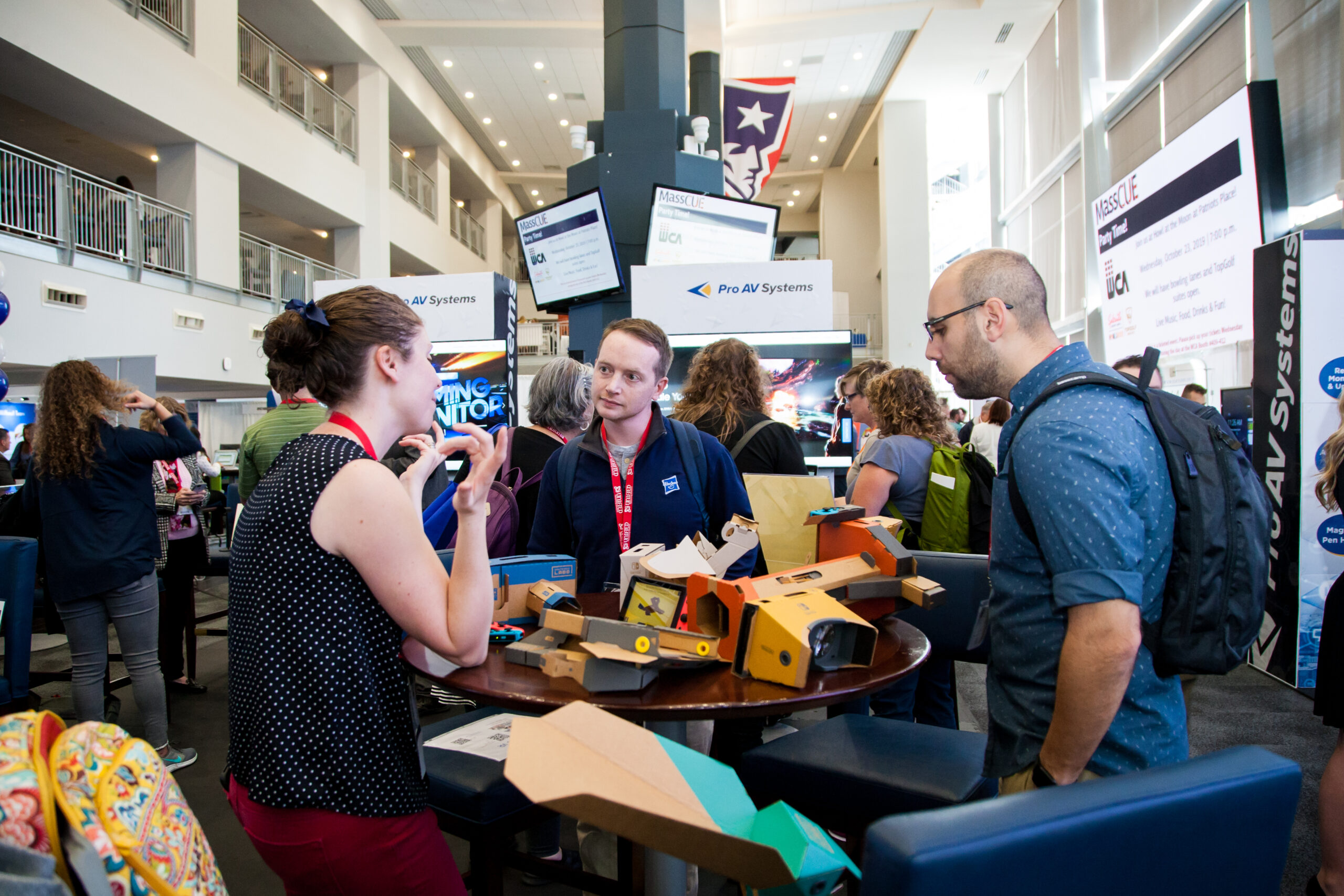 fall conference attendees network with one another